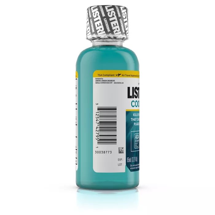Listerine Cool Mint Antiseptic Mouthwash, Travel Size 95 mL (3.2 fl oz)
