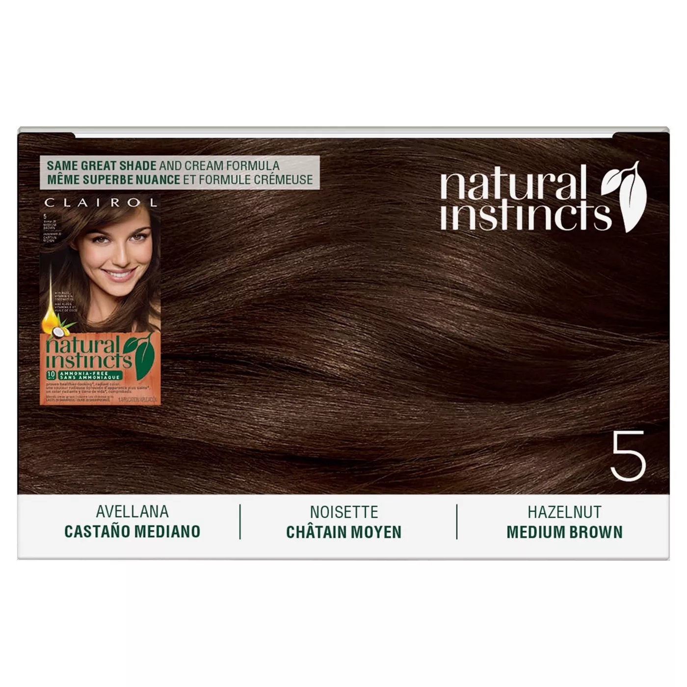 Clairol Natural Instincts Demi-Permanent Hair Color, #5 Medium Brown