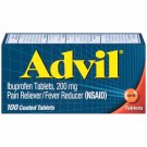 Advil Ibuprofen Tablets, 200 mg Pain Reliever / Fever Reducer (NSAID), 100 Coated Tablets