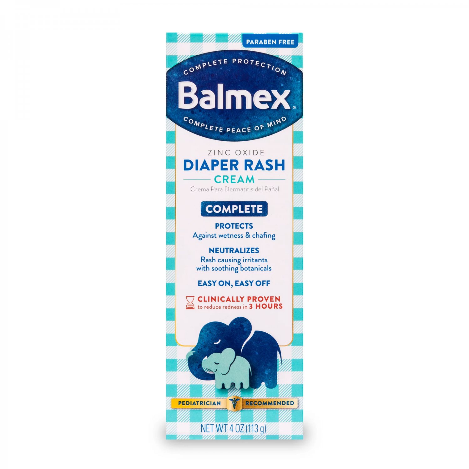 Balmex Complete Protection Diaper Rash Cream (Zinc Oxide) 4 oz