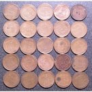 25 Circulated Lincoln Wheat Pennies Penny Lot