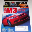 CAR and DRIVER Magazine Sept September 2007 Back Issue BMW M3