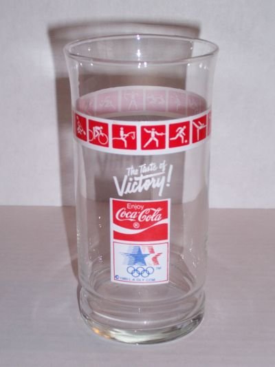 Enjoy COCA COLA Coke Drinking Glass 1980 Los Angeles Olympics