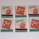 7 UP Soda Matchbook Lot of 6 with Different 7UP Slogans FULL NOS