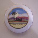 Round OPRYLAND Amusment Park Covered Dish Blue Japan