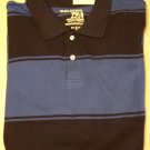 NWT Old Navy Men's Blue Black Striped Short Sleeve Polo Cotton Shirt XLT Reg Fit