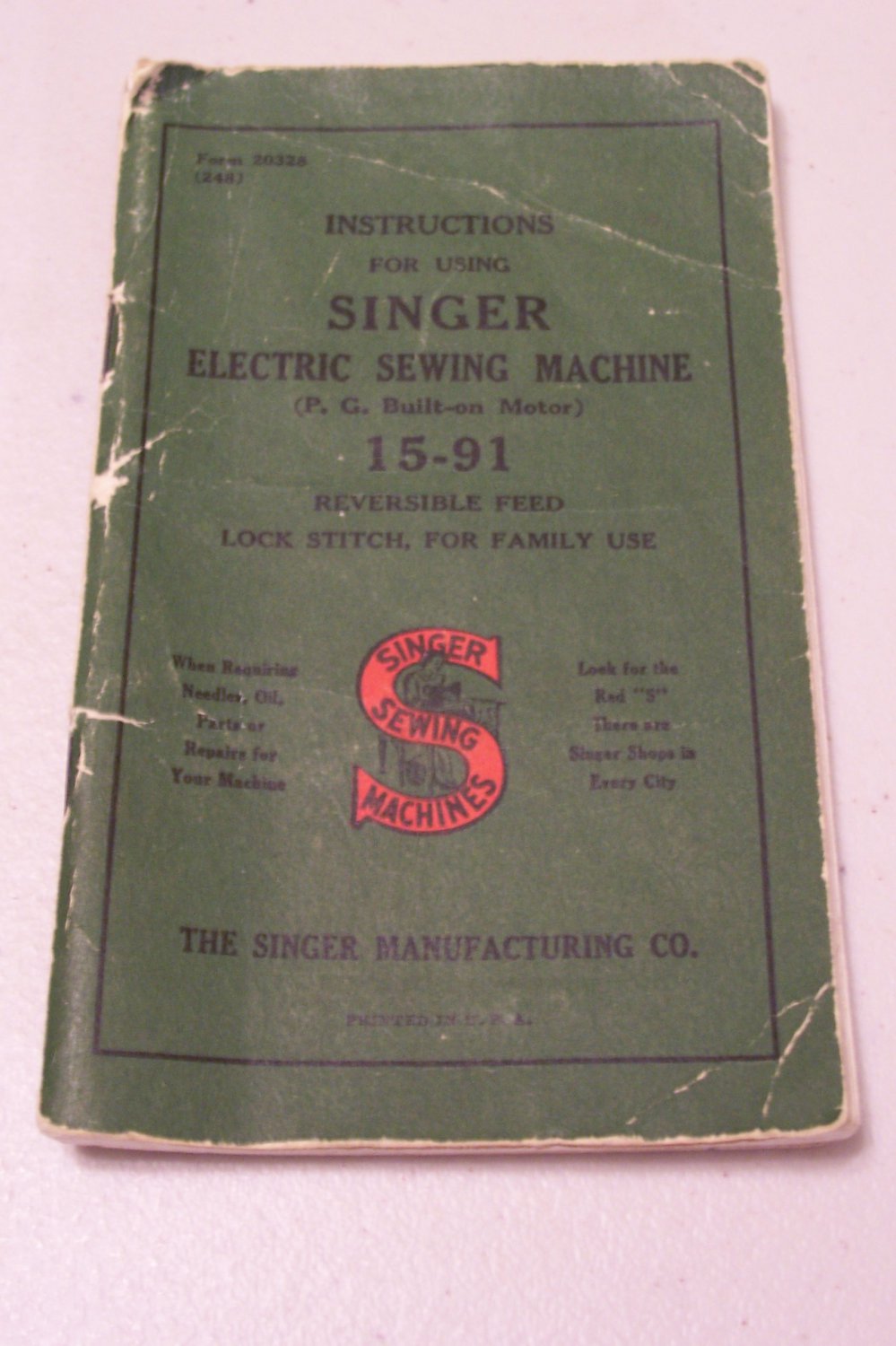Vintage Singer Sewing Machine Instruction Manual Book 15-91