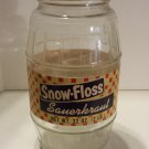 Vintage 32oz Snow Floss Sauerkraut Product Jar with Label