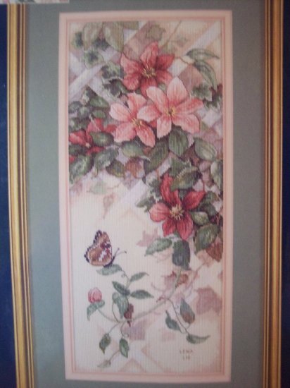 Butterfly & Clematis Cross Stitch Kit New