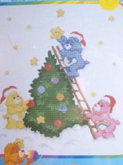 Care Bears Decorating The Christmas Tree Cross Stitch Kit New
