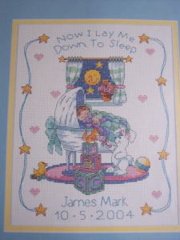 Bedtime Prayer Birth Record Cross Stitch Kit New