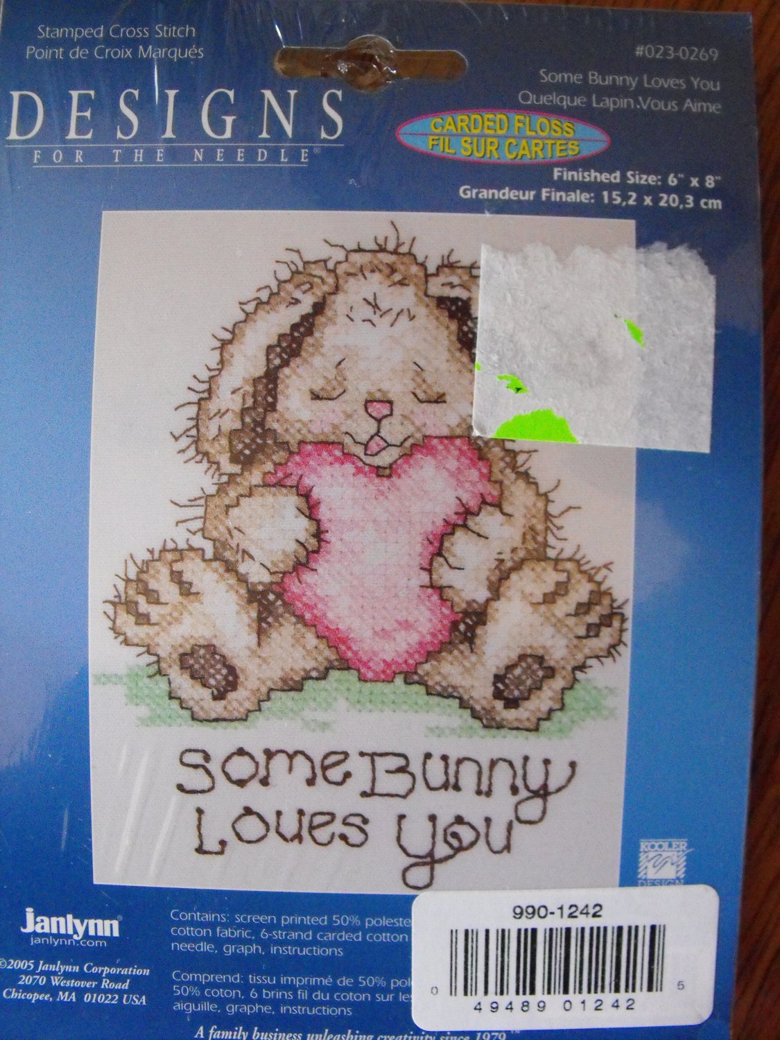 Some Bunny Loves You Stamped Cross Stitch Kit New