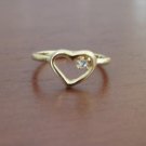 Heart & Diamante ring, size 7.