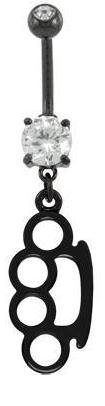 Black Brass Knuckles Belly Ring