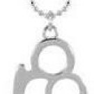 Silver Mini Brass Knuckles Necklace