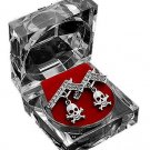 Silver Gun w/ Skull & Cross Bones Earrings