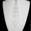 Heart-Design Diamante Tie-Inspired Necklace