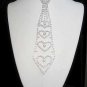 Heart-Design Diamante Tie-Inspired Necklace