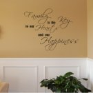 Vinyl Wall Decal Art - Family is the Key...