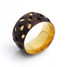 Chocolate and Gold Ion Plated Steel Ring