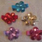 Sequin Flower Hair Clips - Set of 5