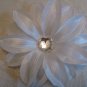White 5 inch Flower on  Alligator clip
