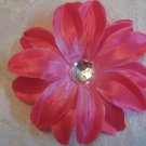 5 inch Flower on  Alligator clip - Hot Pink