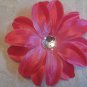 5 inch Flower on  Alligator clip - Hot Pink