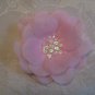 4 inch sequin center flower on alligator clip - light pink