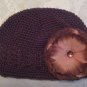 Brown Kufi hat with brown flower