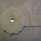 Cotton headband with matching gerber daisy - ivory