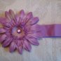 Cotton headband with matching gerber daisy - lavender