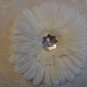 4 inch gerber daisy on alligator clip - Ivory