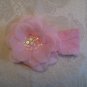 Nylon Headbands with matching sequin center flower - light pink