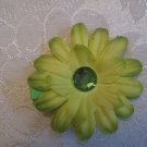 2 inch Daisy with gem center - lime green