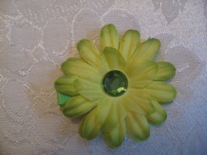 2 inch Daisy with gem center - lime green