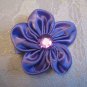 2.5  inch satin flower with gem center - PURPLE