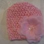 Infant beanie waffle hat - light pink