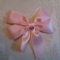 Satin Bow Alligator Clip - light pink