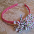 Hard Korker Headband - pink, white, lime green