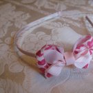 Hard Bow Headband -  pink and hot pink cheetah