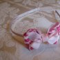 Hard Bow Headband -  pink and hot pink cheetah