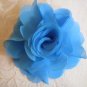 Elegant Flower Puff Alligator clip - teal