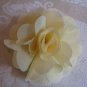 Elegant Flower Puff Alligator clip - pale yellow
