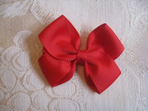 Handmade Bow Alligator Clip - Red