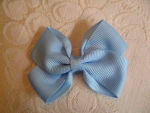 Handmade Bow Alligator Clip - light blue