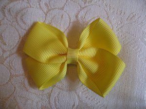 Handmade Bow Alligator Clip - yellow