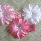 Infant/Toddler crochet Tropical flower headband mix- 3 Headbands