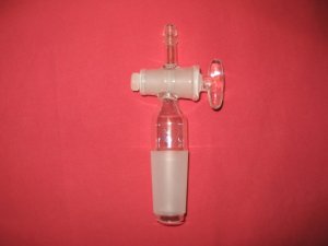 Flow control inlet adapter: 24/40, staright, glass plug
