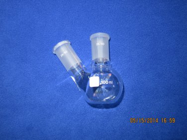 2-NECK Flat BOTTOM FLASK 24/40 100ML angled